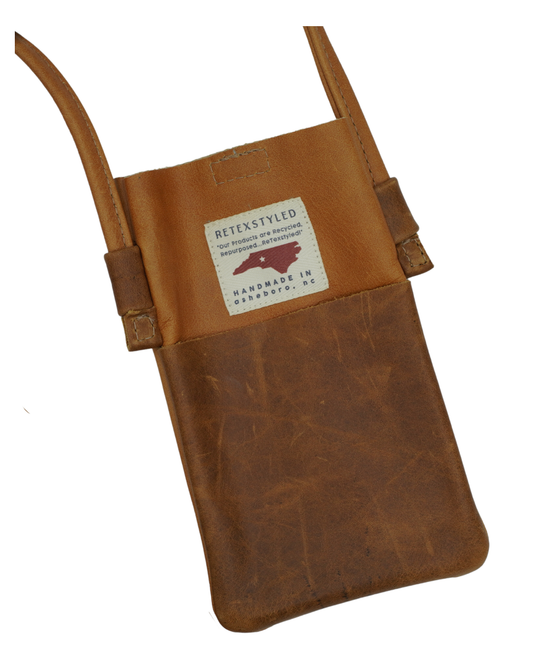 Crossbody leather phone holder